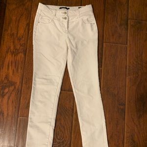 High waisted white jeans